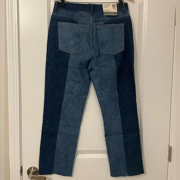 NWT DL1961 two tone Patti Straight High Rise Vintage Ankle Jeans