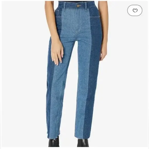 NWT DL1961 two tone Patti Straight High Rise Vintage Ankle Jeans