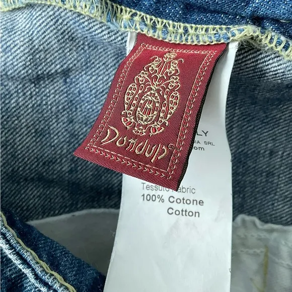 NWT DONDUP JEANS COLINE ITALY LOW RISE FLARE BUDDY WASH 29 X 34 LOGO 100% COTTON