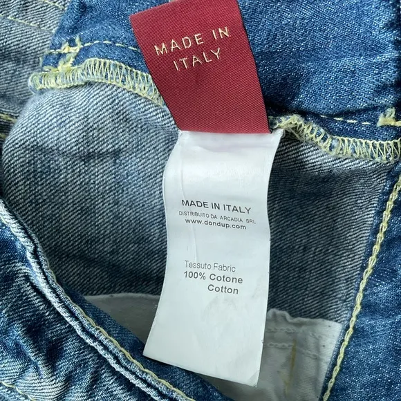 NWT DONDUP JEANS COLINE ITALY LOW RISE FLARE BUDDY WASH 29 X 34 LOGO 100% COTTON