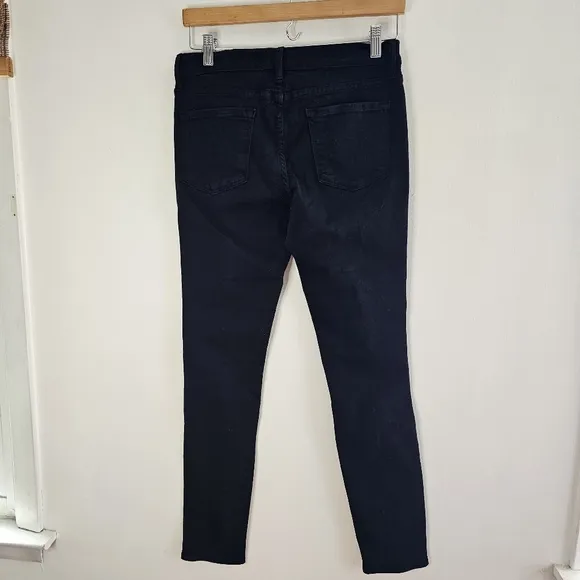 NWT FRAME Le Skinny De Jeanne Black Distressed Jeans Size 28
