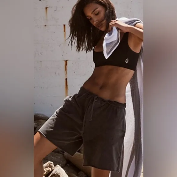Nwt FREE PEOPLE Easy Rider Shorts S Black New FP MOVEMENT