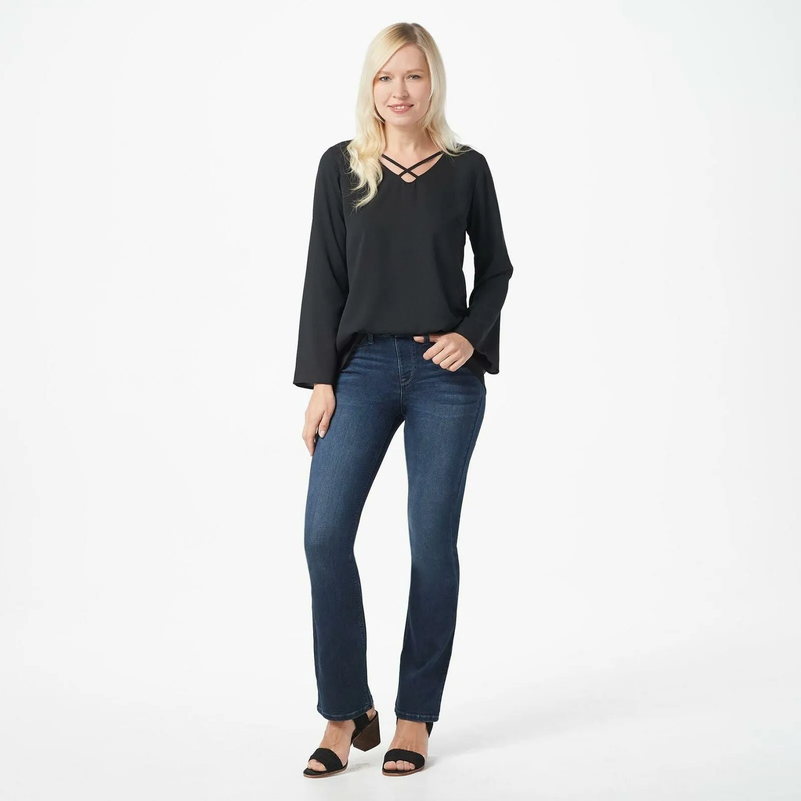 NWT Laurie Felt Silky Denim Pull-On Baby Bell Jeans. A355004 X-Small