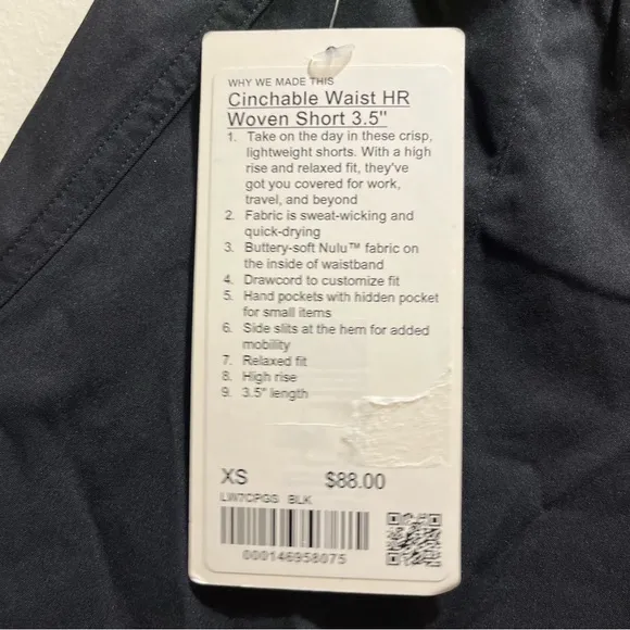 *NWT* Lululemon Black 5” Woven Shorts