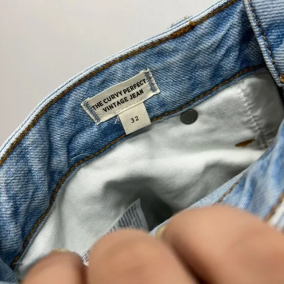 NWT Madewell The Curvy Perfect Vintage Jean Chesthunt Wash 32