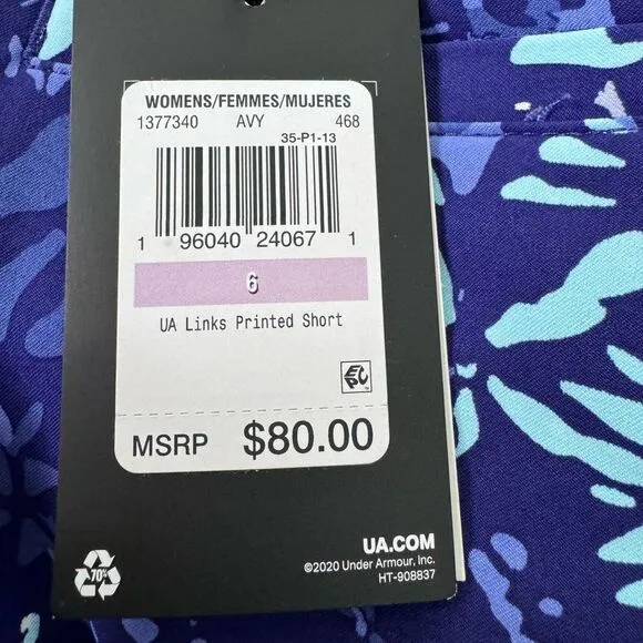 NWT Under Armour Women's 9” Links Printed Golf Shorts (6)