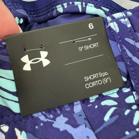 NWT Under Armour Women's 9” Links Printed Golf Shorts (6)