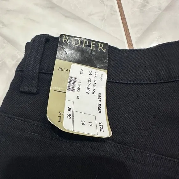 NWT Vintage Roper Western Denim Black Jeans Womens Size 17 Mom Jeans High Waist