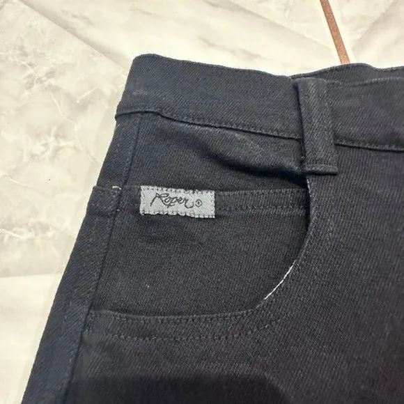 NWT Vintage Roper Western Denim Black Jeans Womens Size 17 Mom Jeans High Waist