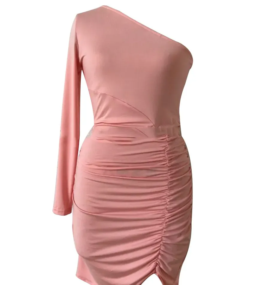 Nyssa One-Shoulder Ruched Asymmetrical Mini Dress