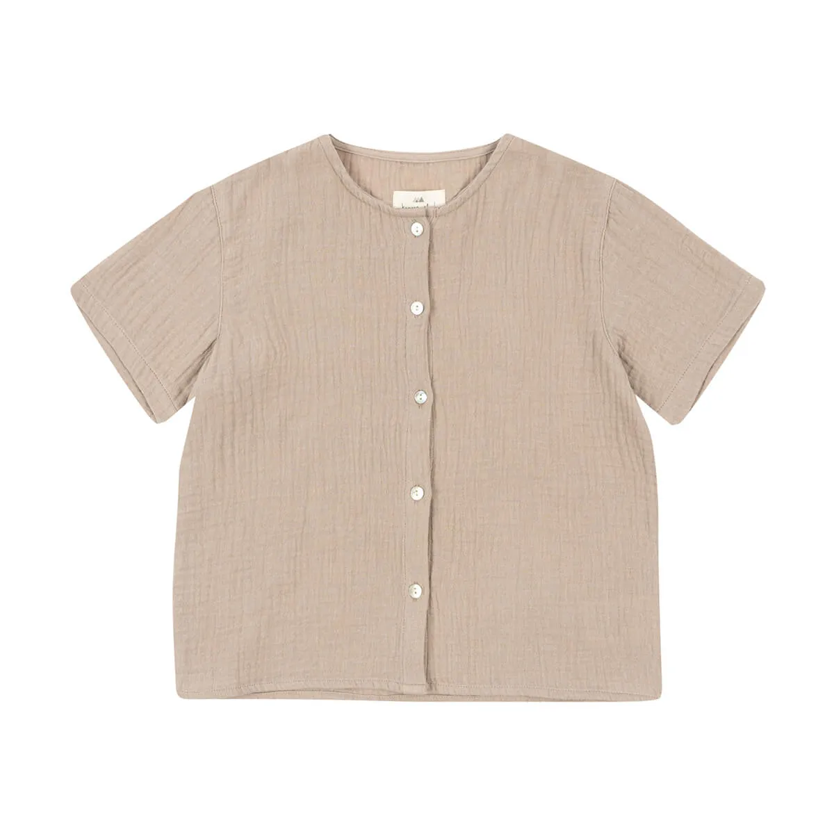 Olive Shirt - Kurzarm Shirt Musselin aus 100% Bio-Baumwolle