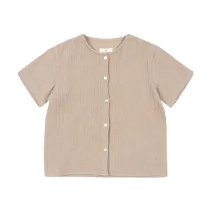Olive Shirt - Kurzarm Shirt Musselin aus 100% Bio-Baumwolle