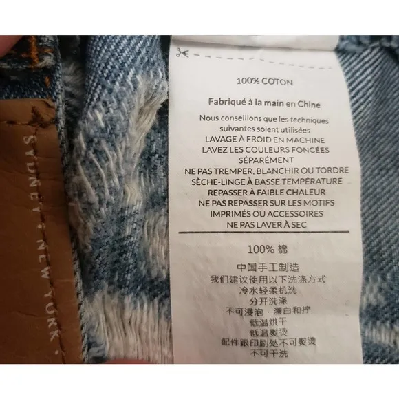 One Teaspoon Free love Distressed Jeans Knee Length Skirt Size 25