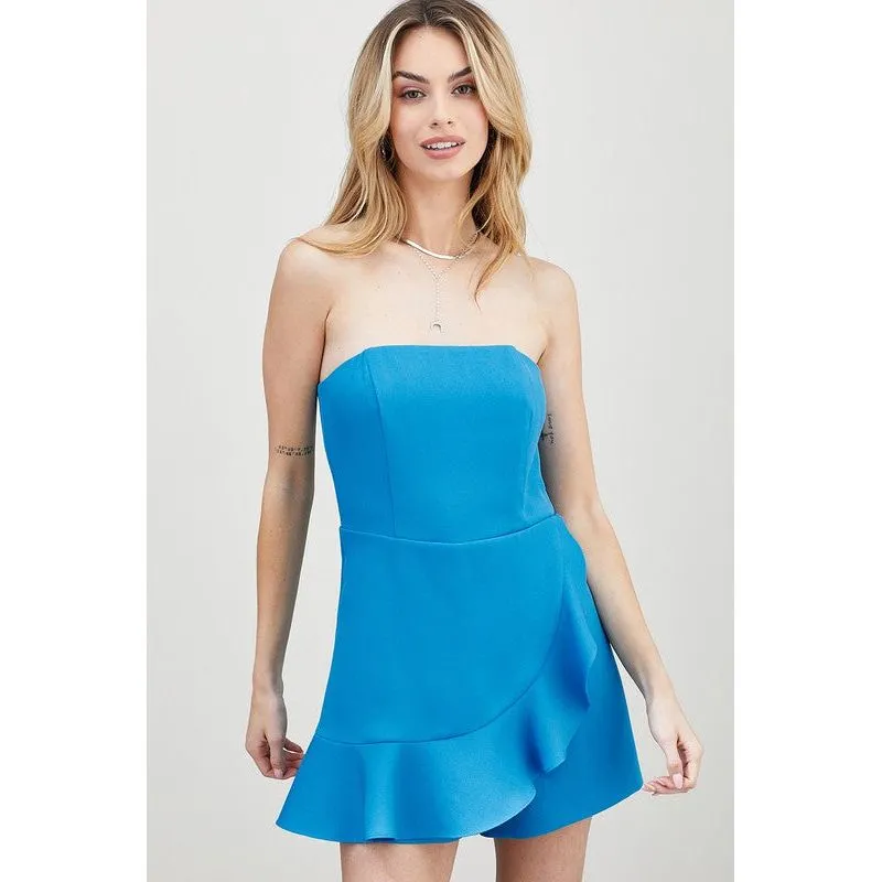 Open Shoulder Ruffle Romper