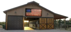 Oversized American Flags - Rustic Wood Flag