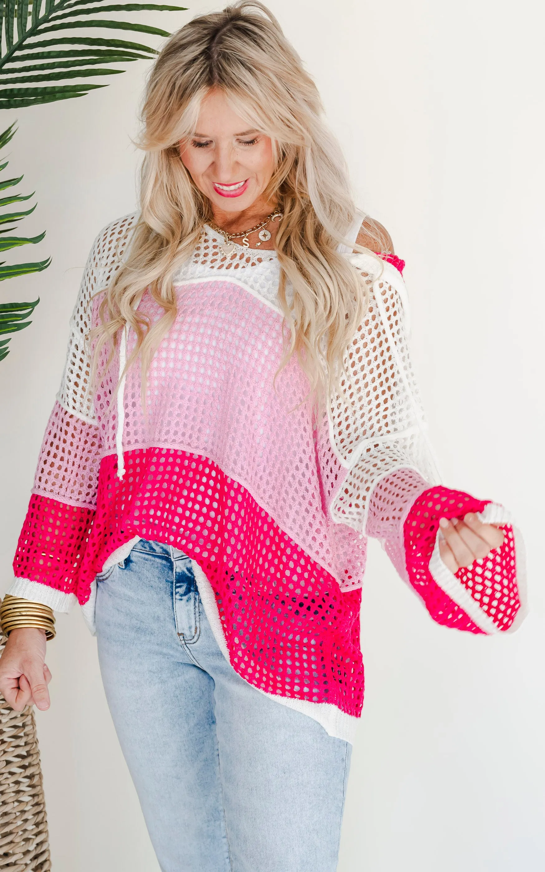 Oversized Knit Color Block Sweater by POL - Final Sale))