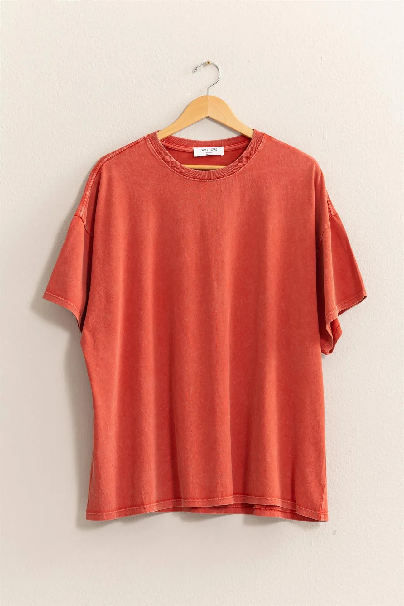 Oversized Mineral Washed Tee - Redwood