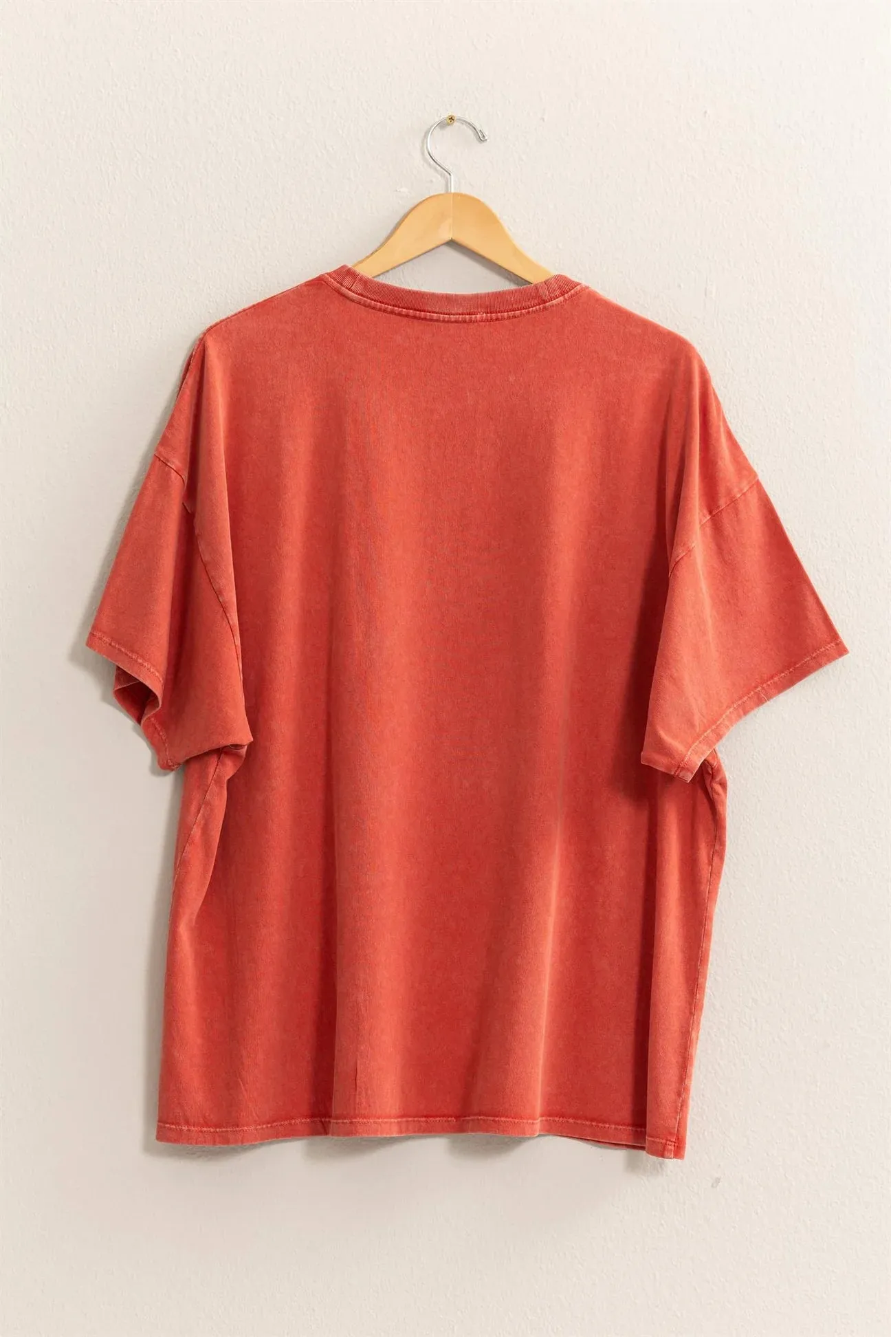 Oversized Mineral Washed Tee - Redwood