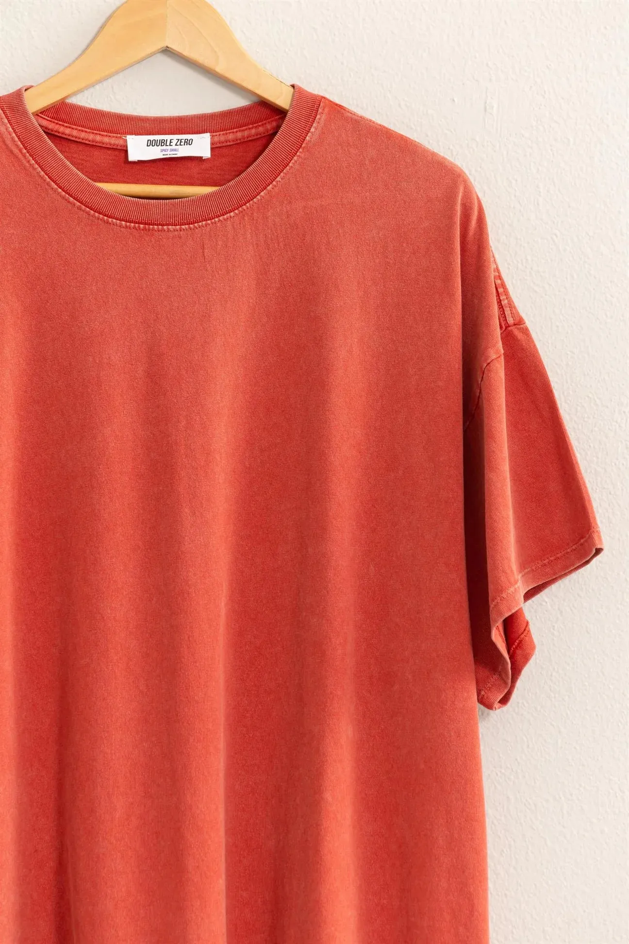 Oversized Mineral Washed Tee - Redwood