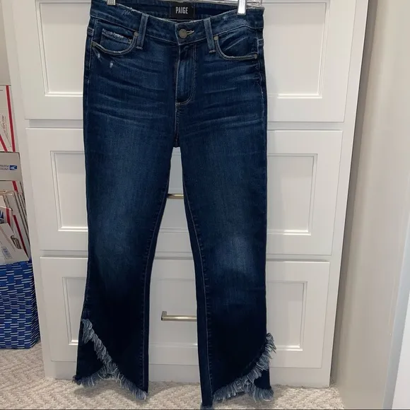 Paige Denim Colette Crop Flare - Palma Heavy Fray Hem