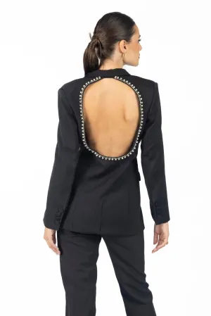 Paris Backless Blazer Black