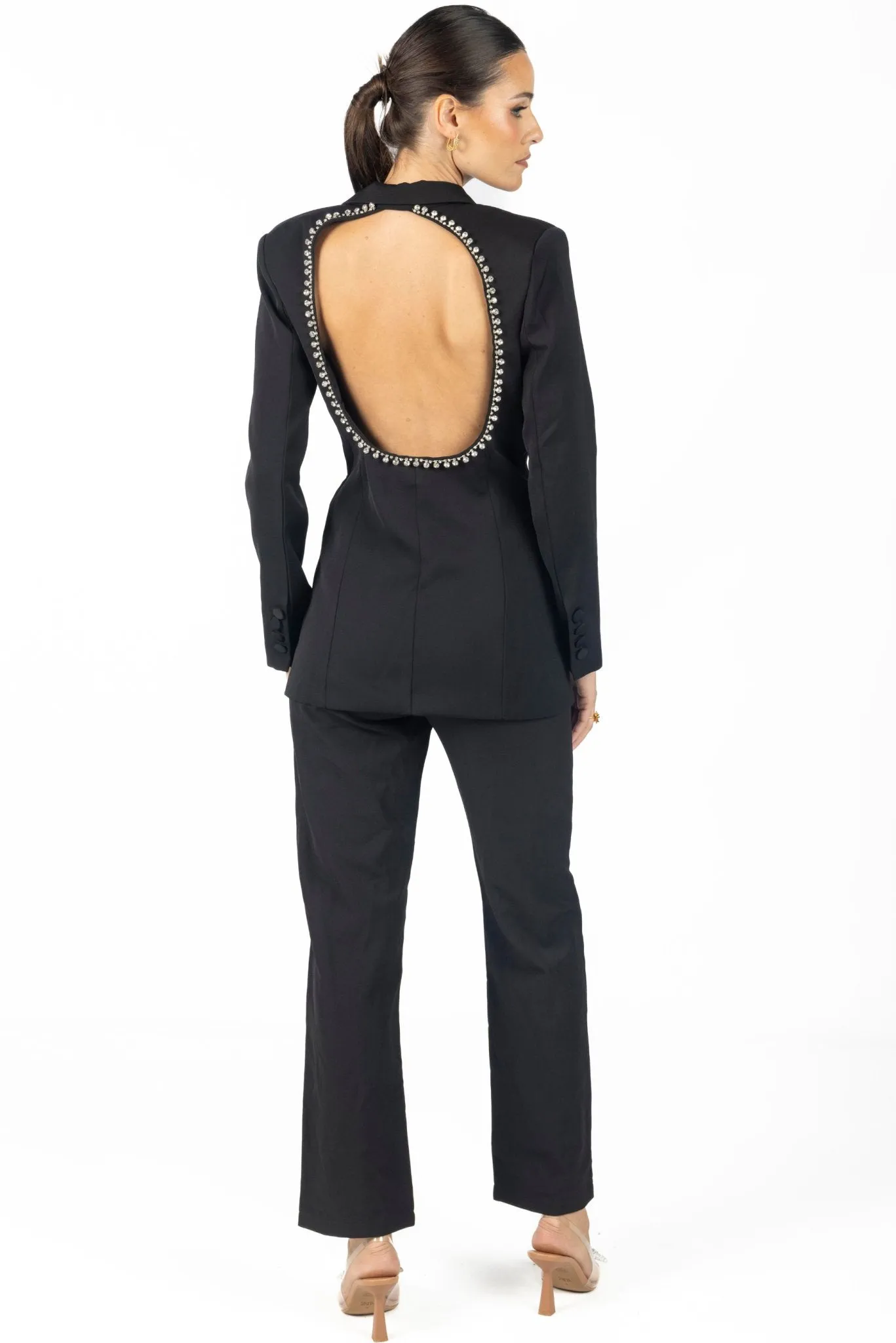 Paris Backless Blazer Black
