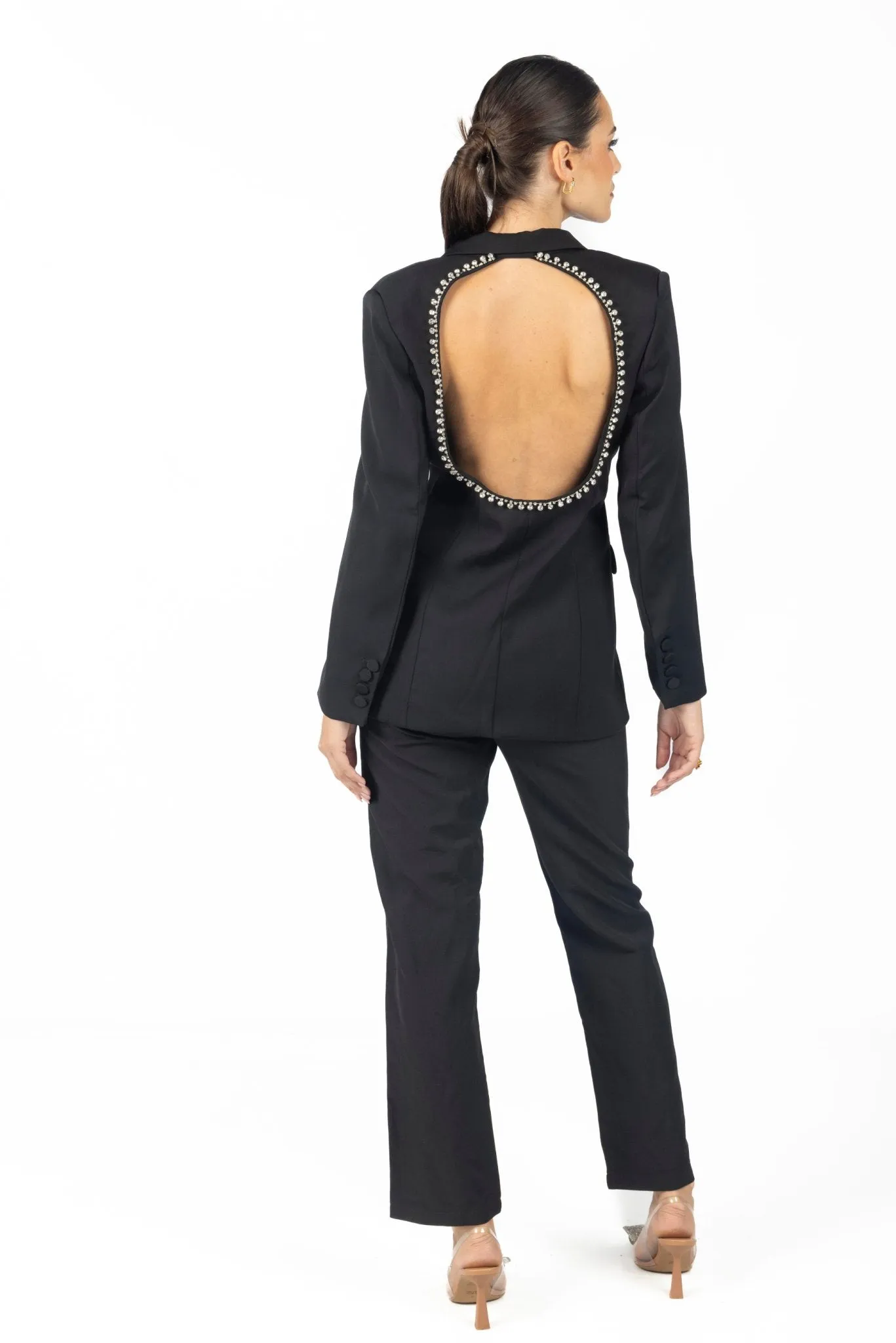 Paris Backless Blazer Black