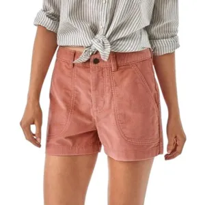 Patagonia Longrider Corduroy Shorts Womens Size 16 Floral Pink Organic Cotton
