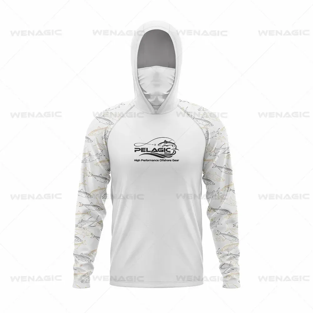 Pelagic Gear UPF 50  Long Sleeve Hooded Fishing Shirt: Ultimate Sun Protection and Comfort
