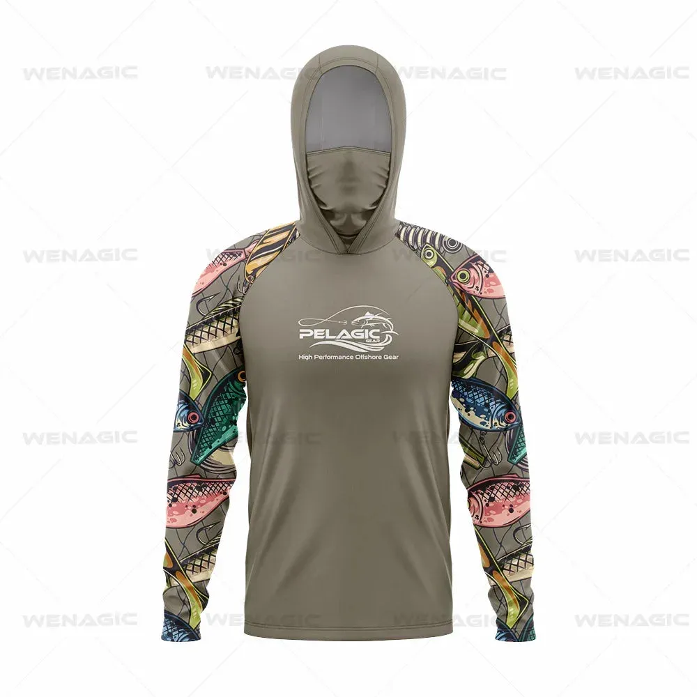 Pelagic Gear UPF 50  Long Sleeve Hooded Fishing Shirt: Ultimate Sun Protection and Comfort