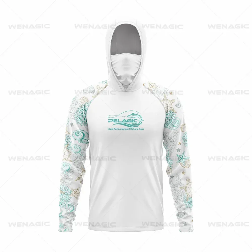 Pelagic Gear UPF 50  Long Sleeve Hooded Fishing Shirt: Ultimate Sun Protection and Comfort