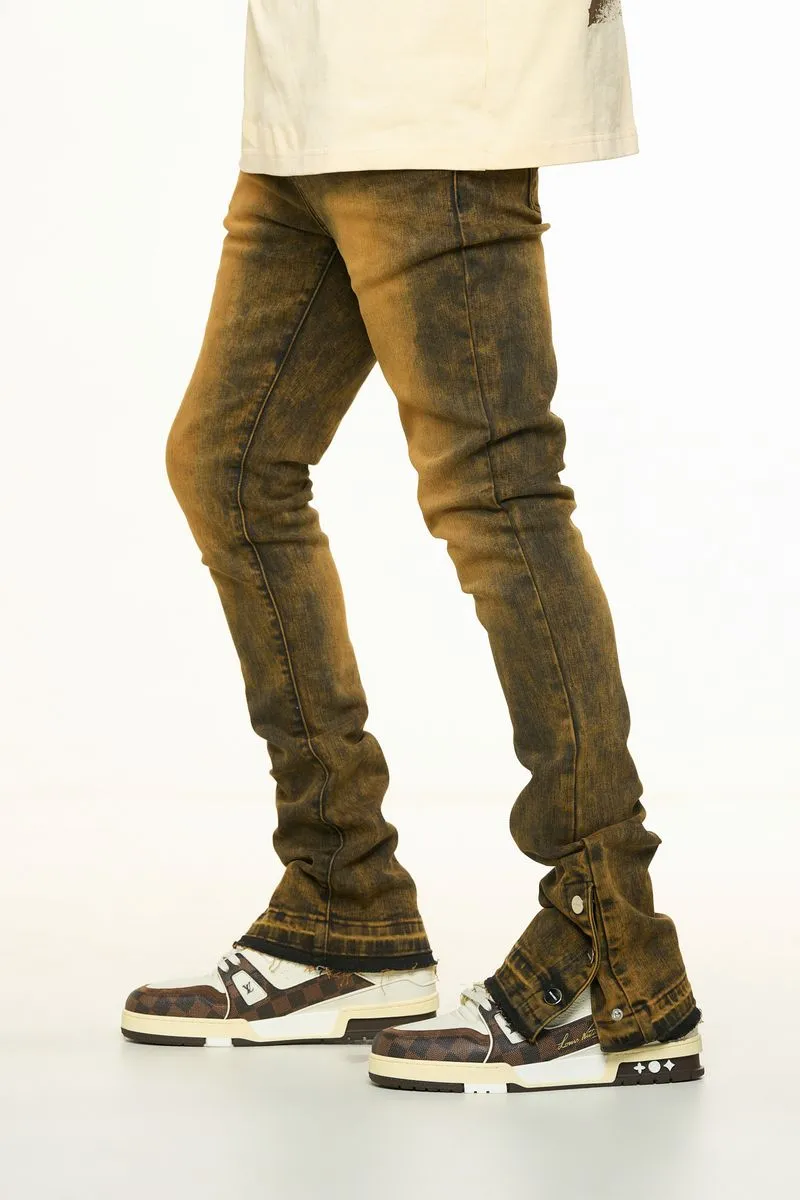 PHEELINGS EMOTIONALLY DRIVEN FLARE STACK DENIM (BROWN VINTAGE WASH)
