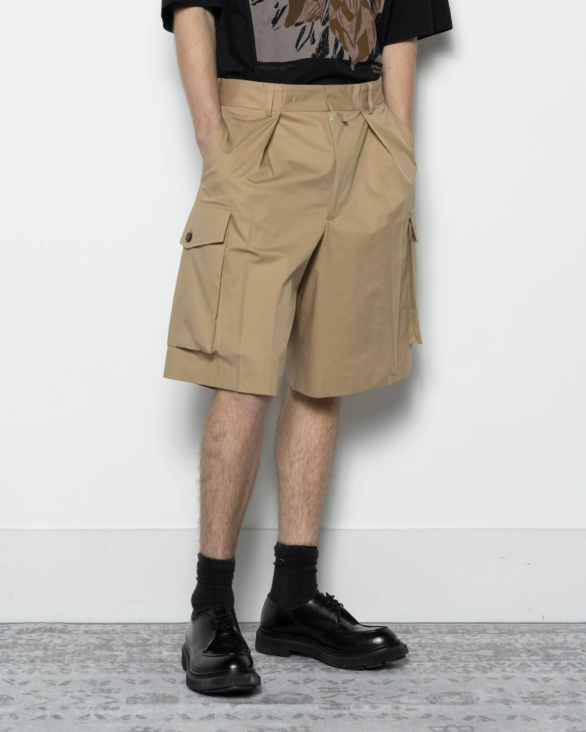 Piers Tris Shorts in Beige