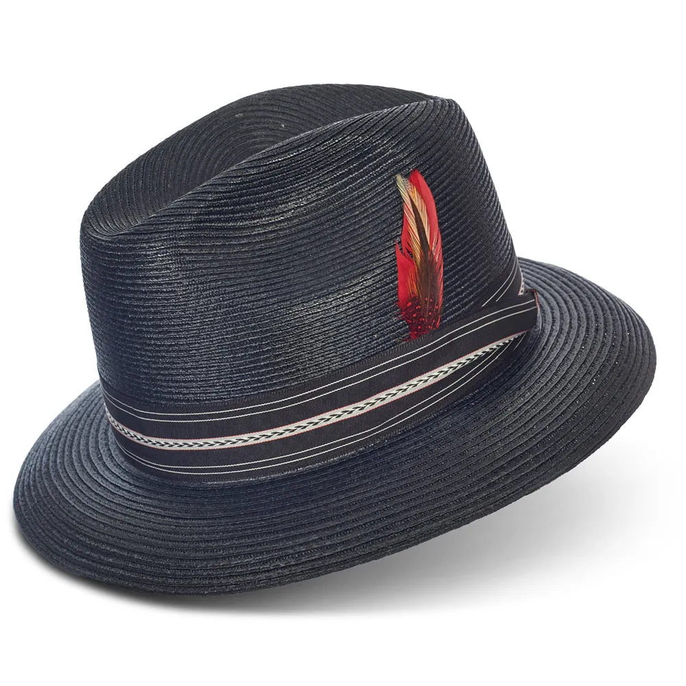 Pinzano Black Milan Straw Hat