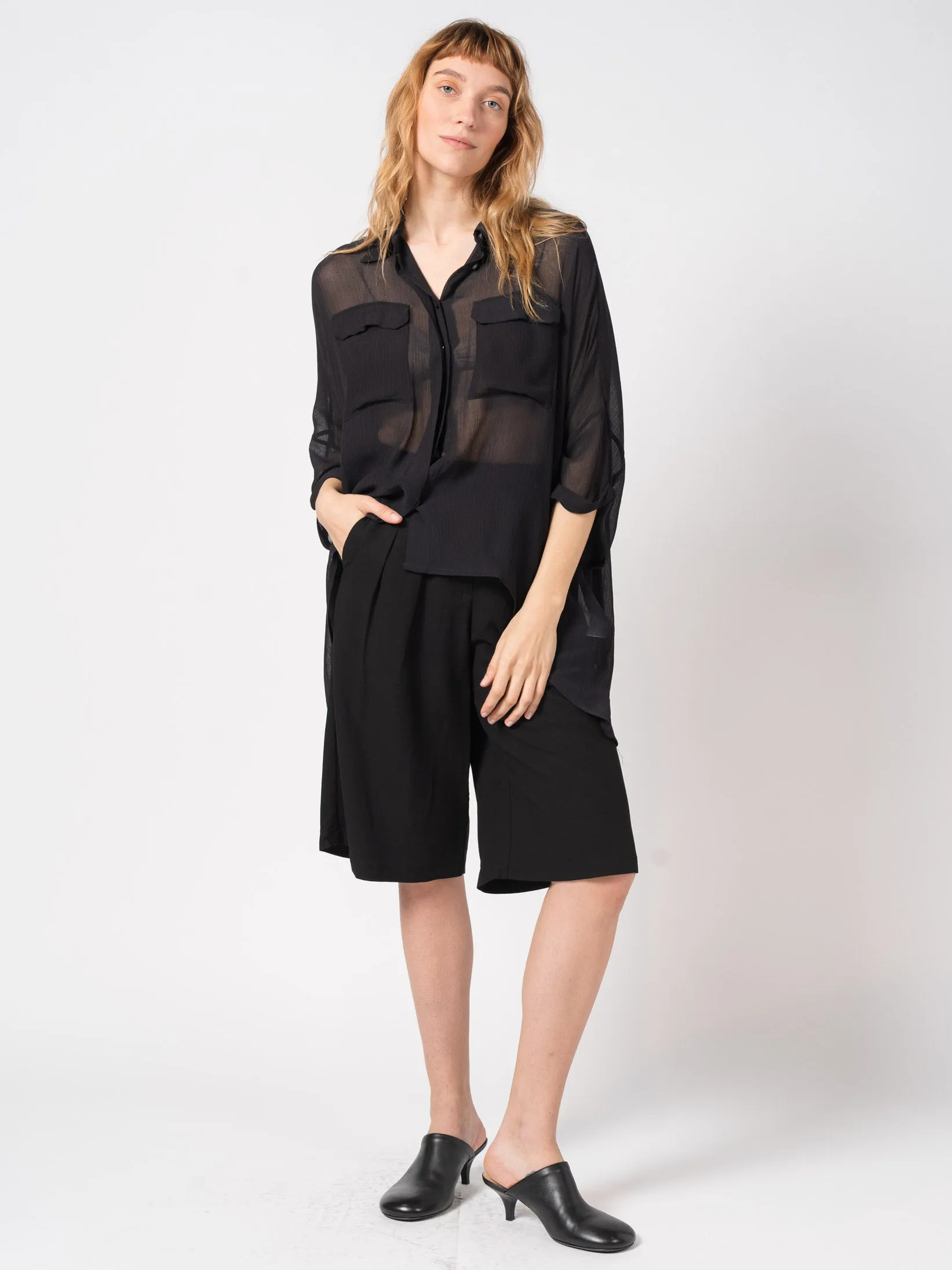 Pleated Bermuda Shorts
