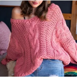 POL Slouchy Cableknit Sweater Oversized‎ Size Small