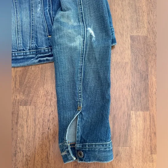 Polo Jeans Co RL67 by Ralph Lauren Lydia Repair Denim Jacket SZ M Over Reverso