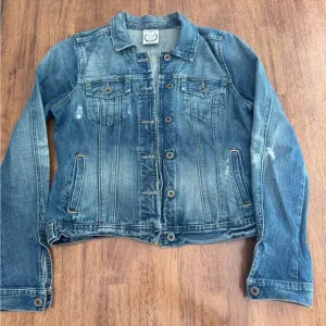 Polo Jeans Co RL67 by Ralph Lauren Lydia Repair Denim Jacket SZ M Over Reverso