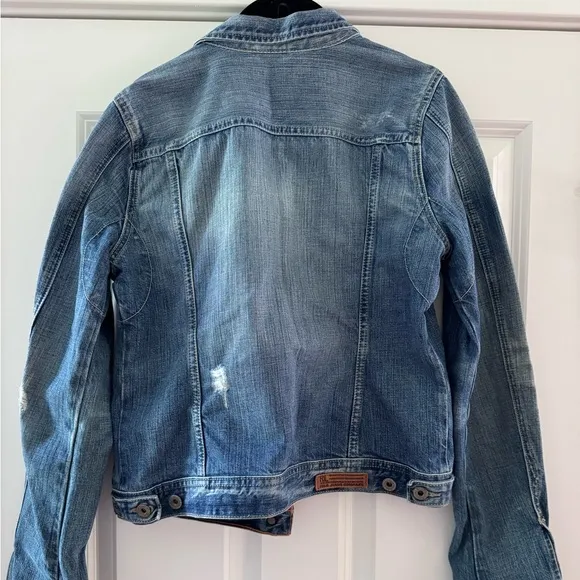Polo Jeans Co RL67 by Ralph Lauren Lydia Repair Denim Jacket SZ M Over Reverso