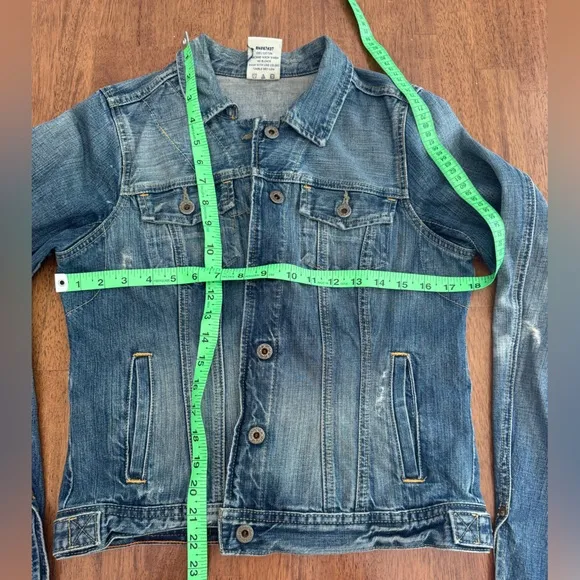 Polo Jeans Co RL67 by Ralph Lauren Lydia Repair Denim Jacket SZ M Over Reverso