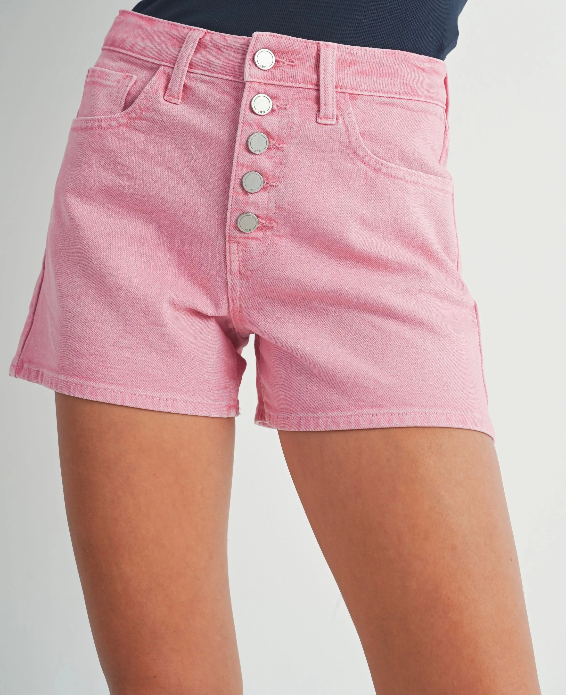 Poppy Button Down Shorts - Pink