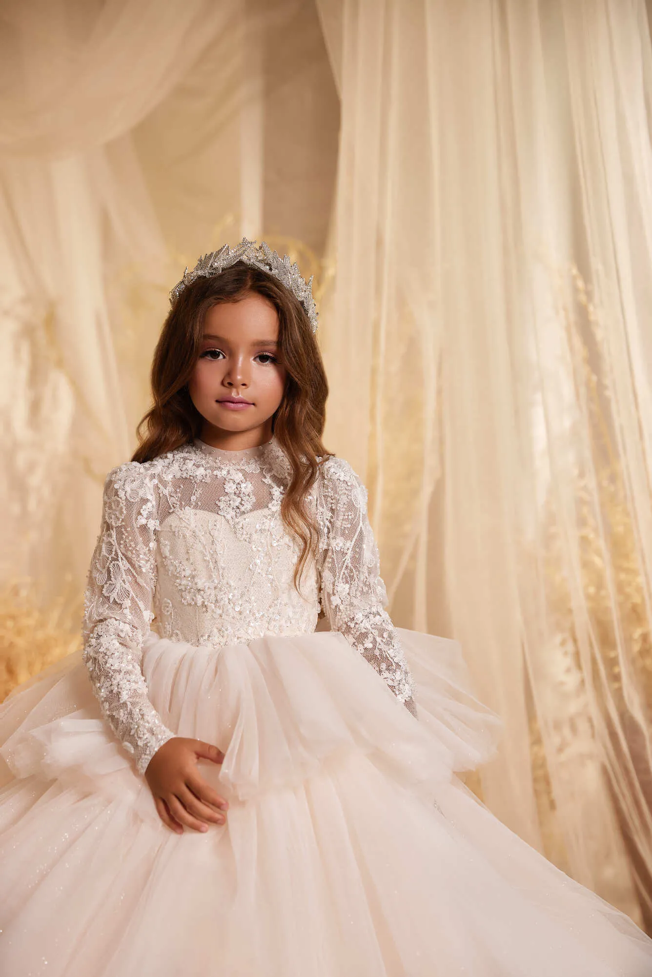 Princess Ball Gown Flower Girl Dress for Wedding