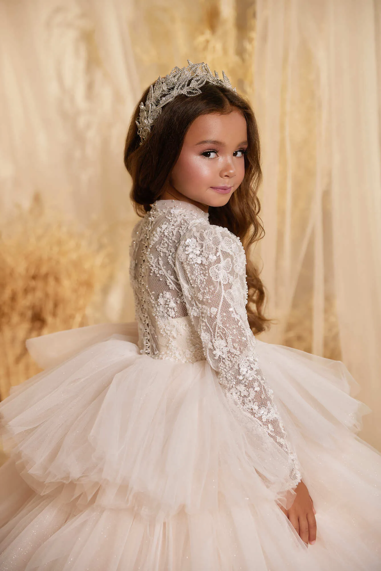 Princess Ball Gown Flower Girl Dress for Wedding