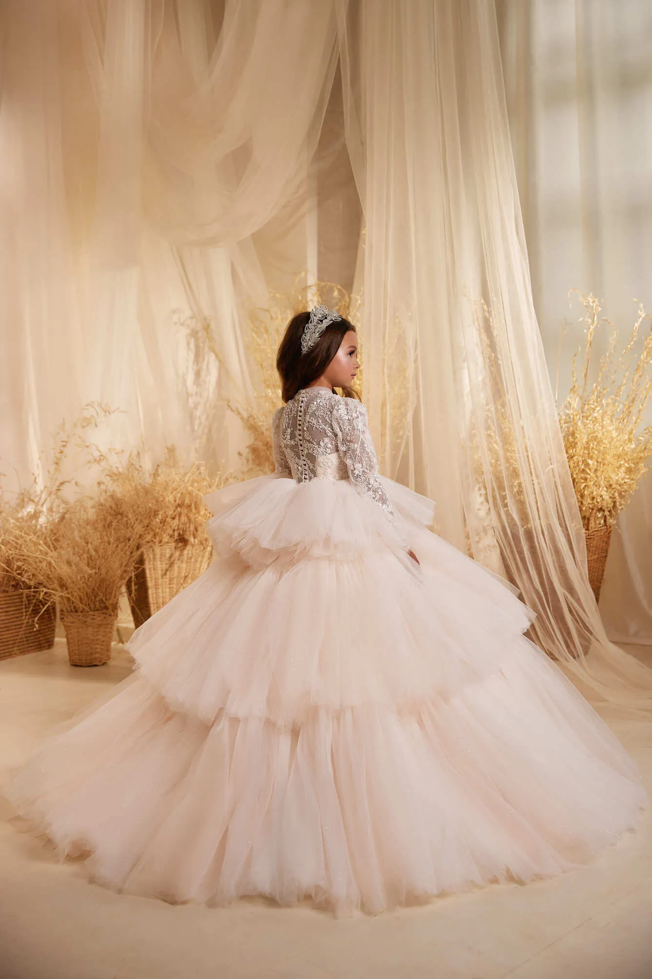 Princess Ball Gown Flower Girl Dress for Wedding