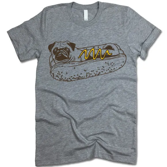 Pug Hot Dog Funny T-Shirt