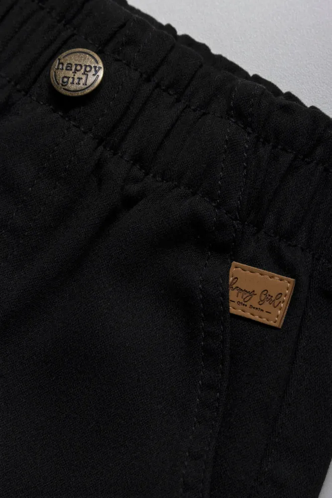 Pull On Denim Shorts Black