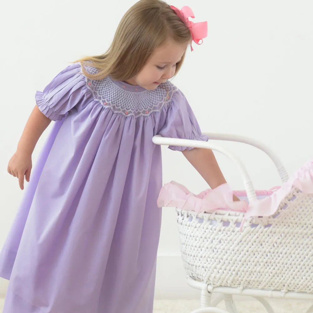 Purple Roselle Smocked Bishop