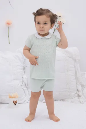 "Harry" Mint Knit Top & Shorts