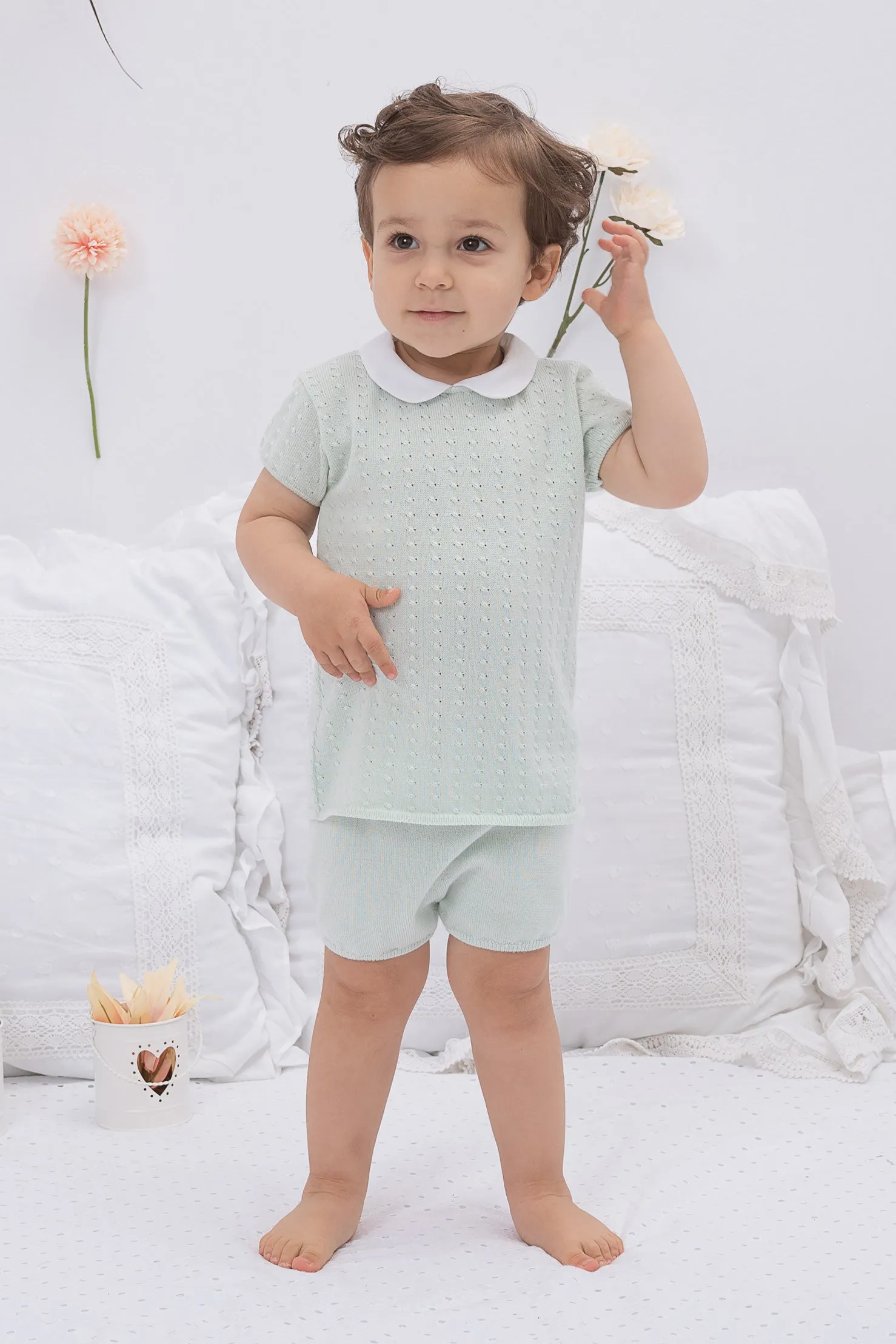 "Harry" Mint Knit Top & Shorts