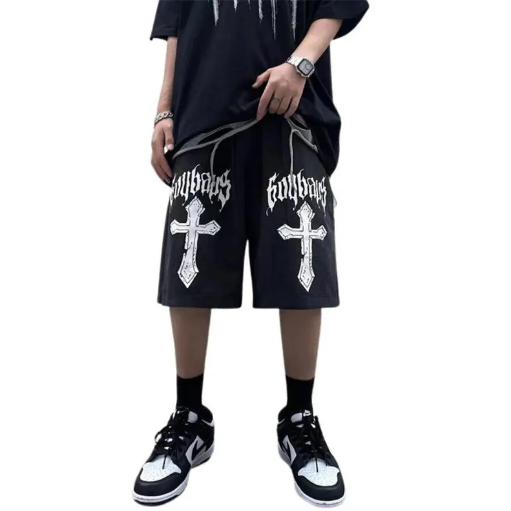 "High Street Gothic Alphabet Cross" Shorts